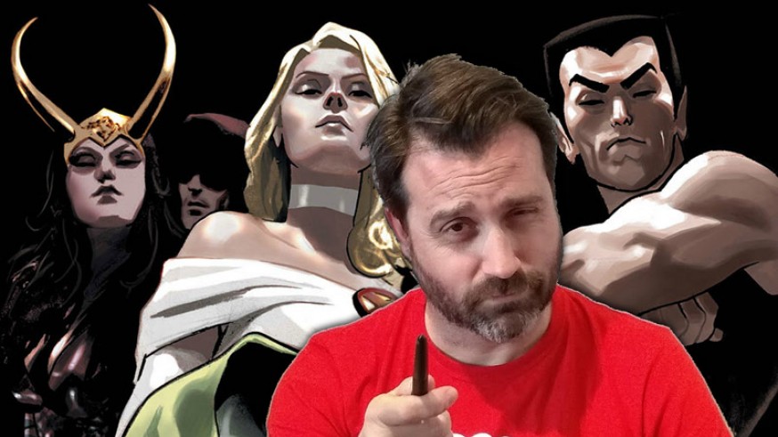 Daniel Acuña, dibujante de Marvel, y algunos de sus personajes
