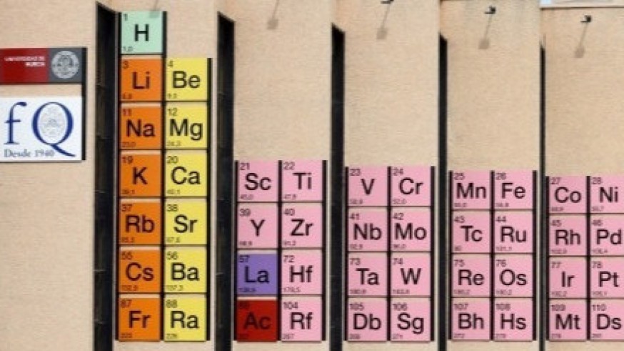 Tabla periódica en la Facultad de Química de la UMU