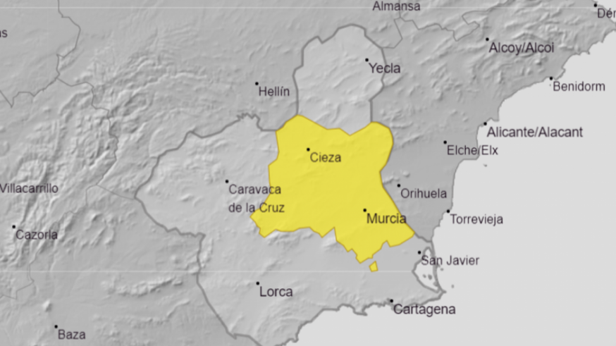 Mapa de avisos de la Aemet