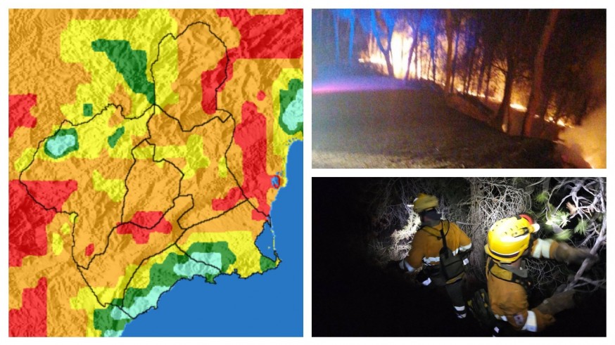 El riesgo "muy alto" deja un conato de incendio en la Región