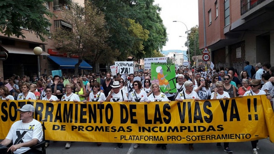 Manifestación por el soterramiento de las vías el pasado 30 de septiembre