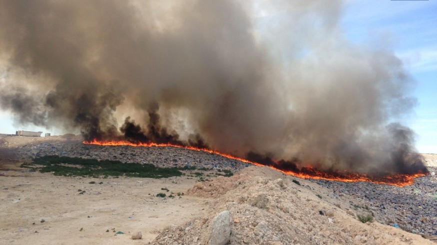 Incendio en el vertedero de Cañada Hermosa. 