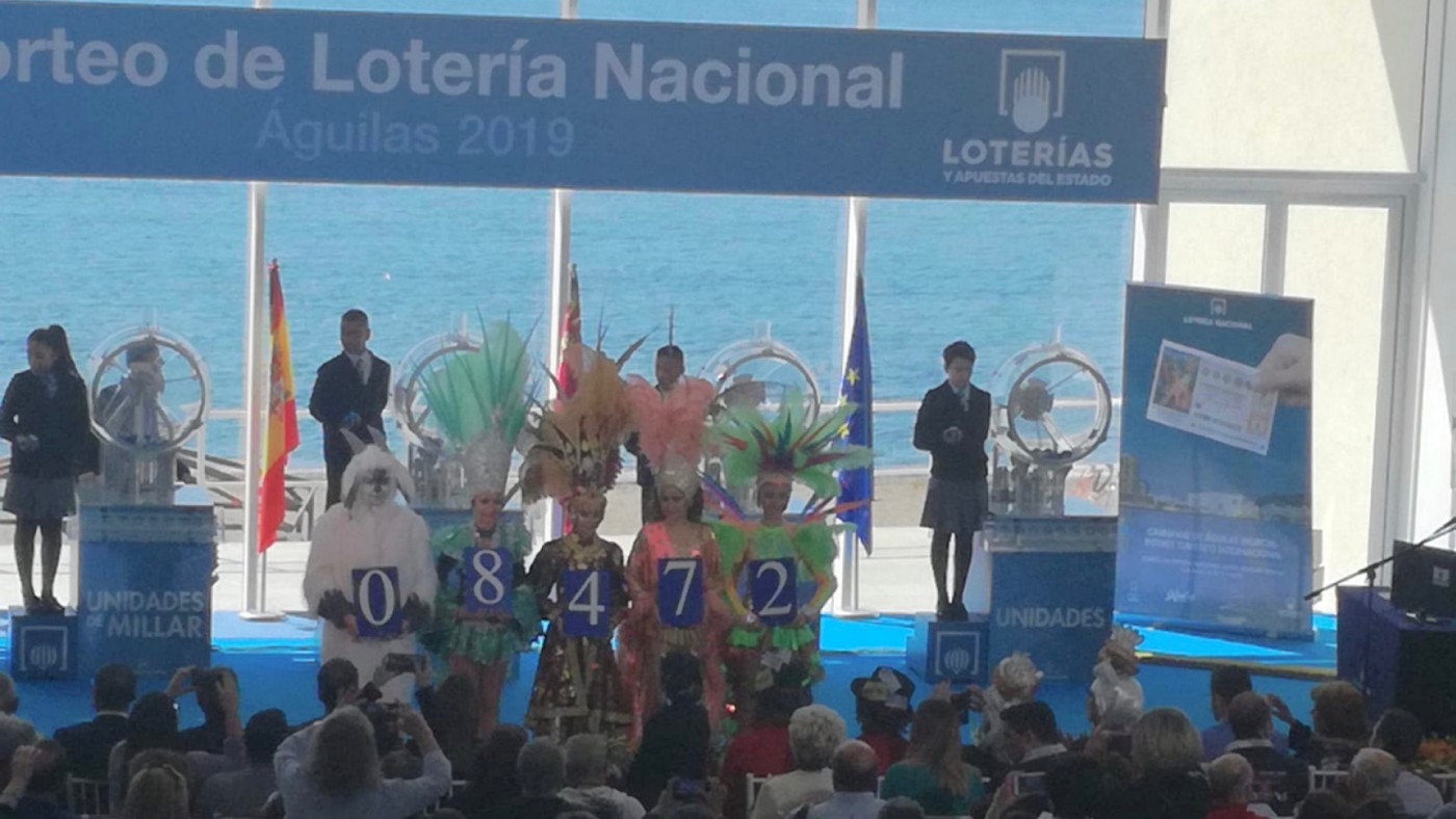 El sorteo de la Lotería dedicado al carnaval de Águilas deja un pellizco en la ciudad de Murcia