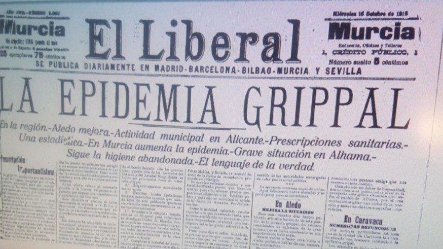 Portada de "El Liberal de Murcia" del 16 de octubre de 1918