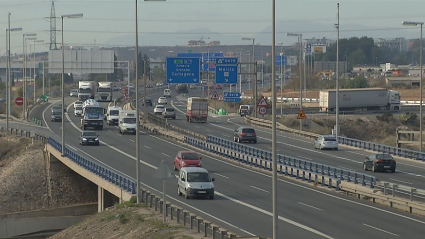 Imagen del enlace de la A7 con la A30 a su paso por Murcia