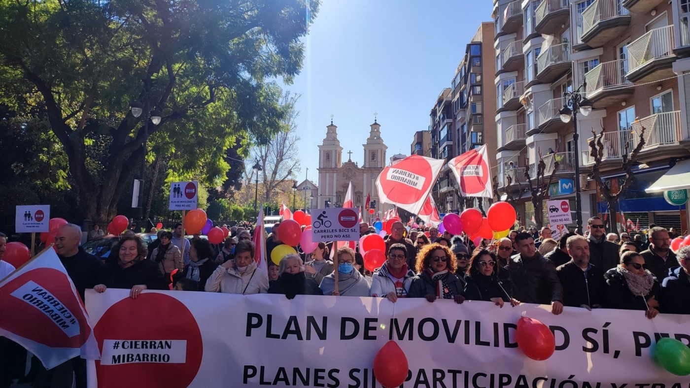 Tercera manifestación contra el Plan de Movilidad en el barrio del Carmen de Murcia
