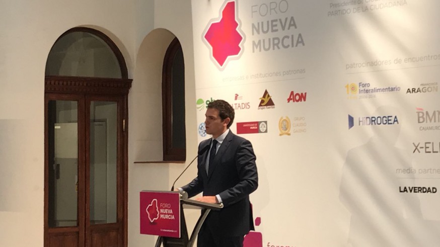 Rivera durante su intervención en Foro Nueva Murcia