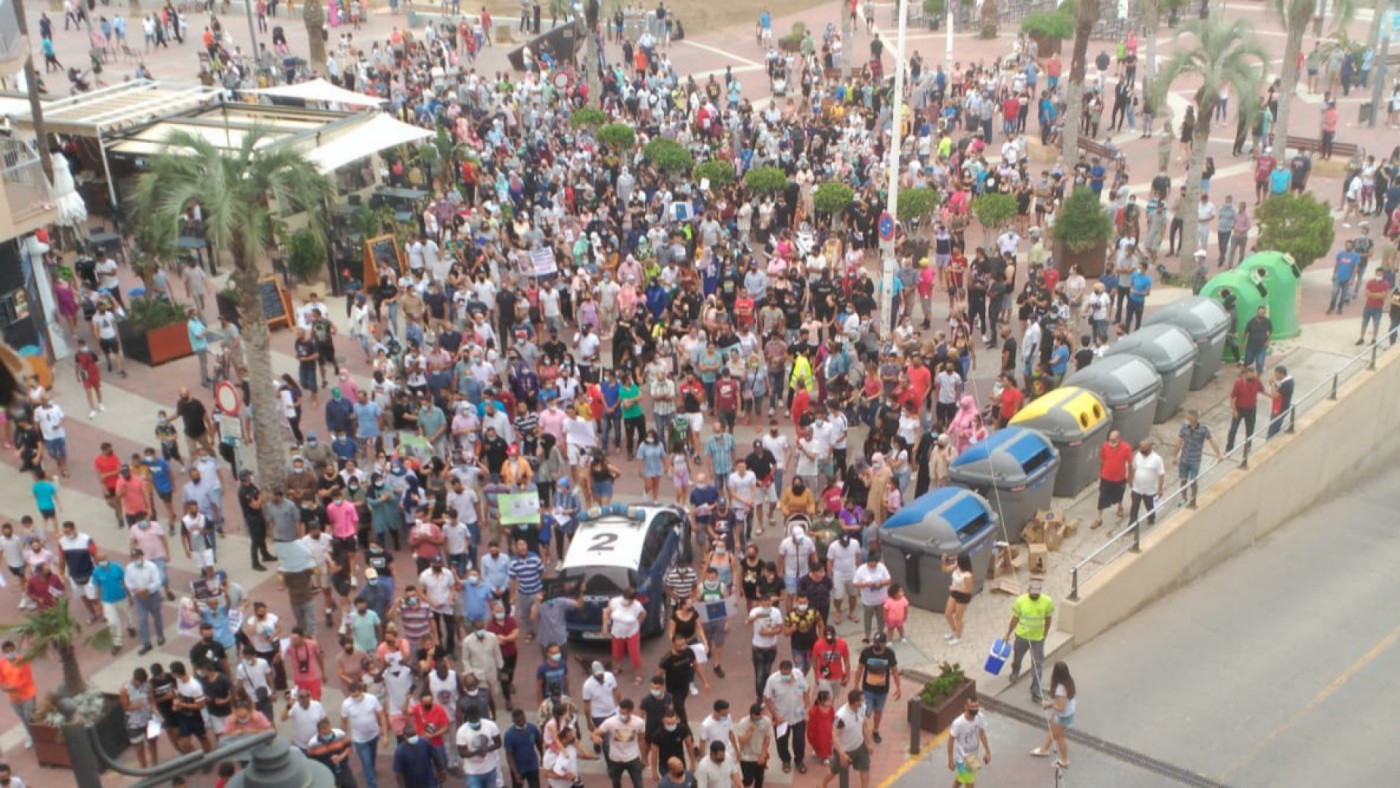 Protesta multitudinaria en Puerto de Mazarrón