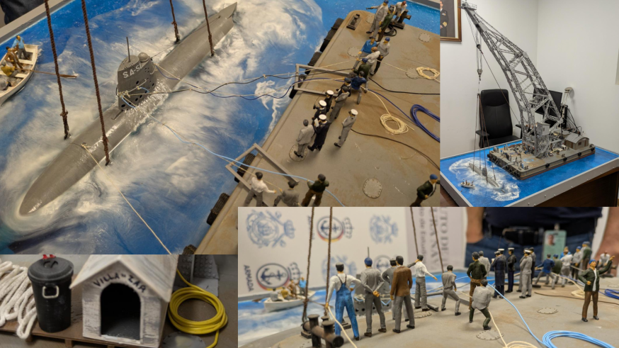 Premio nacional de la Armada para un diorama con la grúa Sansón de los hermanos Chacón