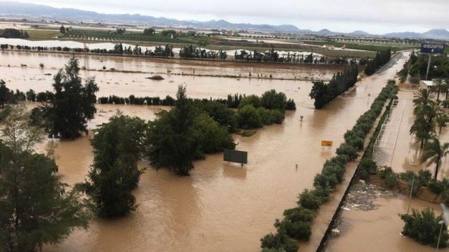 Imagen aérea de las inundaciones en Los Alcázares