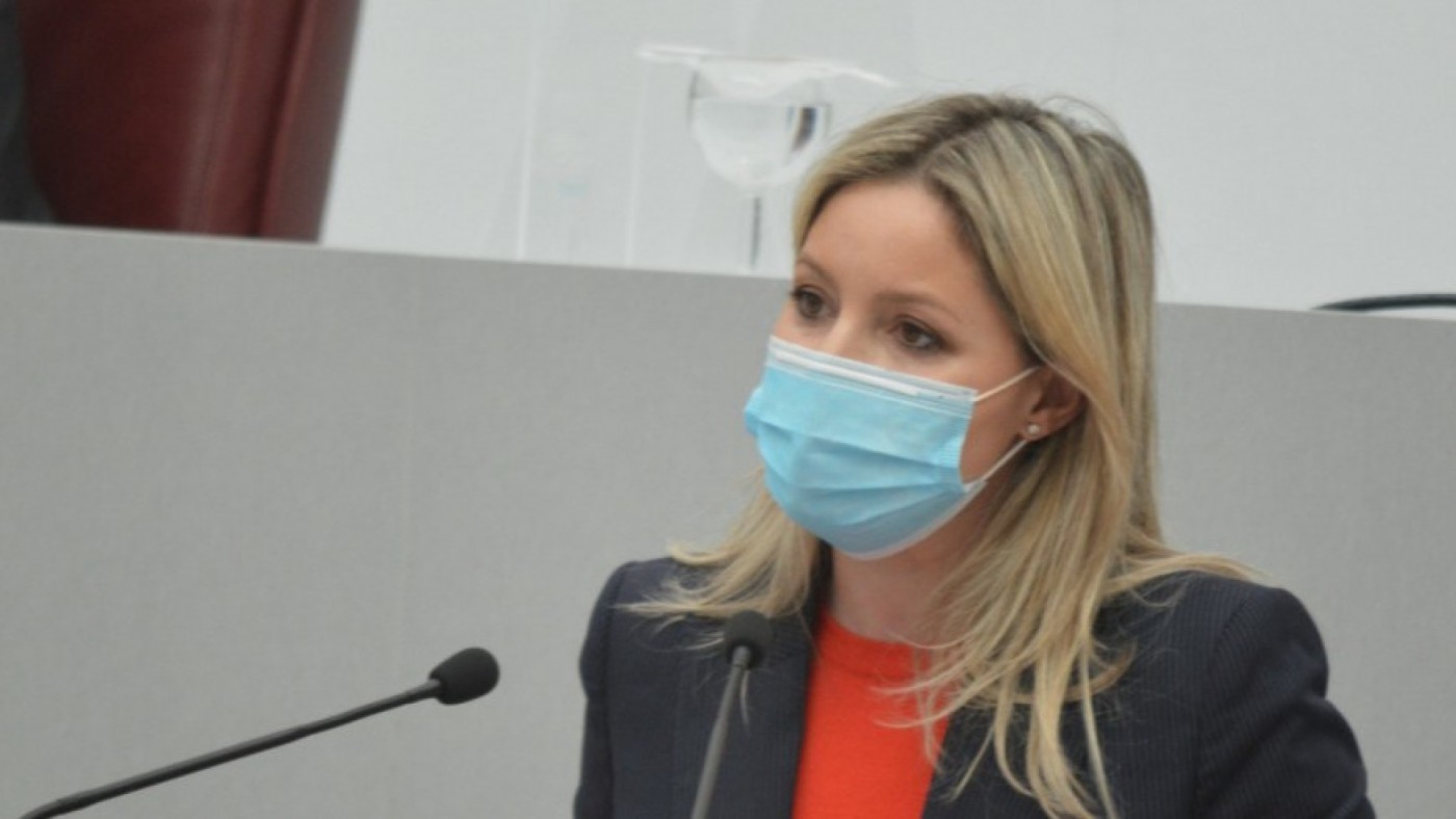 Ana Martínez Vidal durante el debate de la moción de censura
