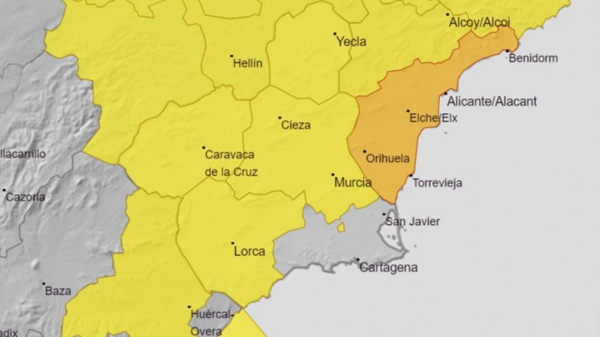 Meteorología establece aviso amarillo por temperaturas máximas de hasta 38º este lunes en la Región de Murcia