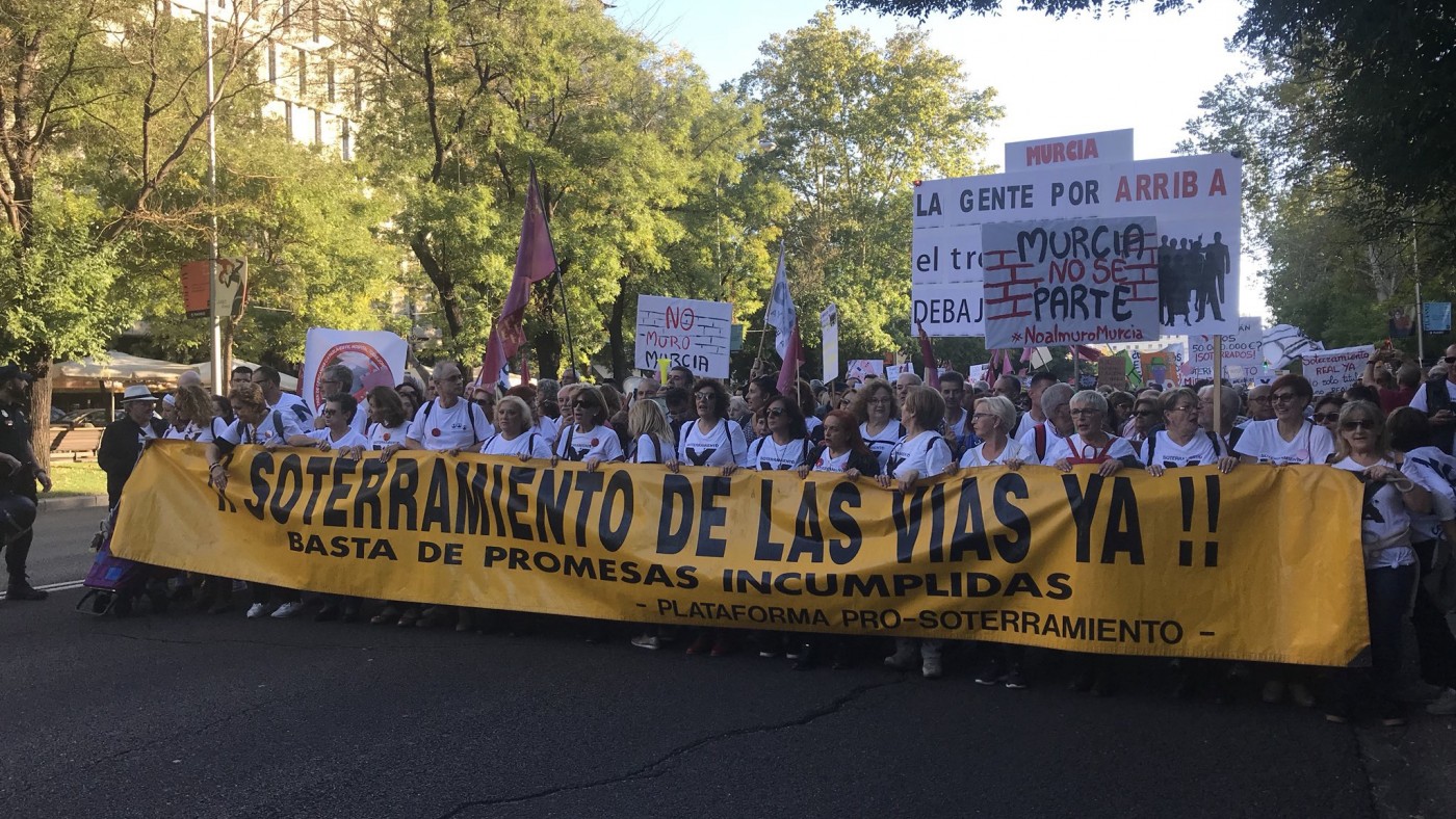 Murcianos en la manifestación de hoy en Madrid