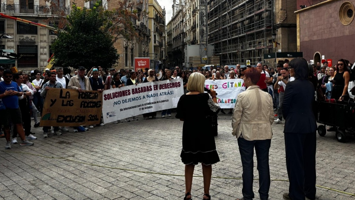 Concentración contra la pobreza y la exclusión social, este jueves en Murcia. ORM