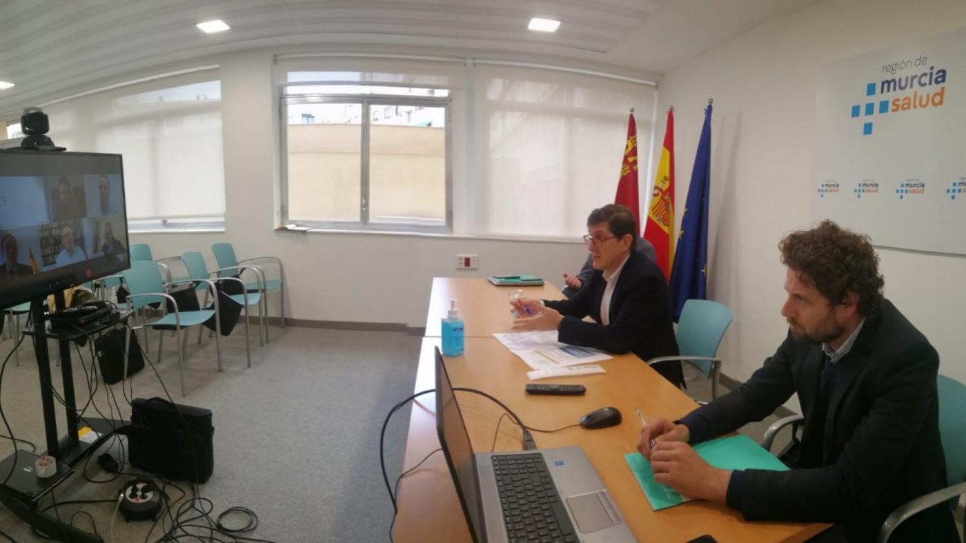Videoconferencia de Villegas y los portavoces parlamentarios. CARM