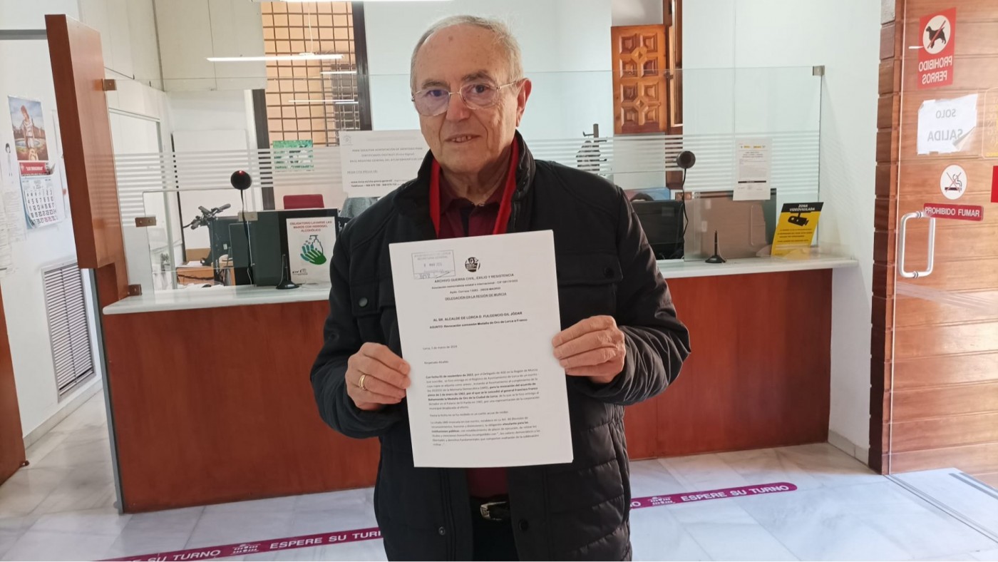 Exigen al retirada de la Medalla de Oro del Ayuntamiento de Lorca a Francisco Franco