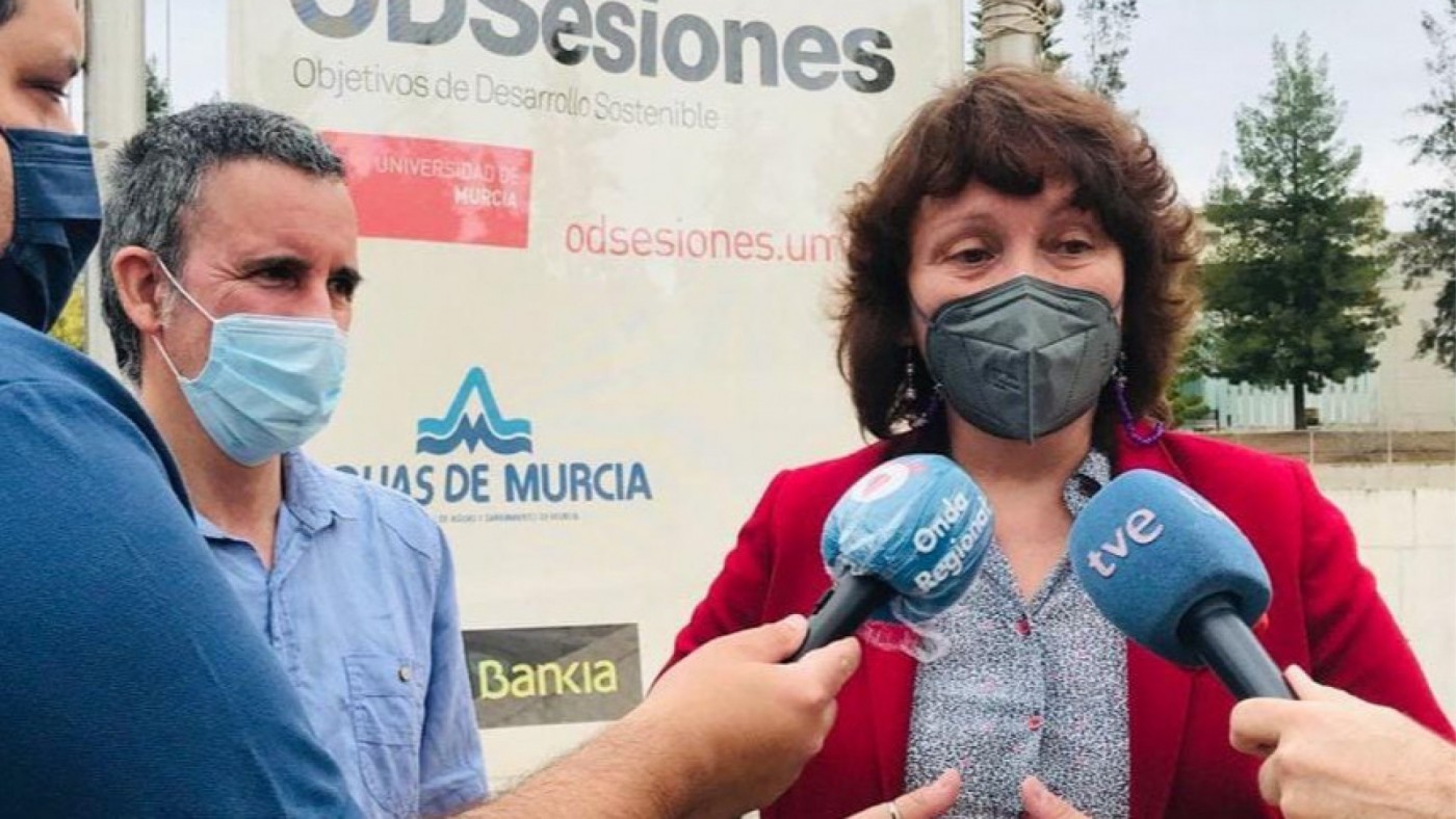 Antonio Urbina y María Marín en un contacto con los medios