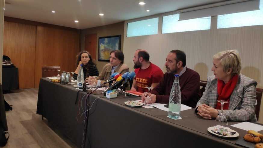 Rueda de prensa ofrecida por los sindicatos este lunes