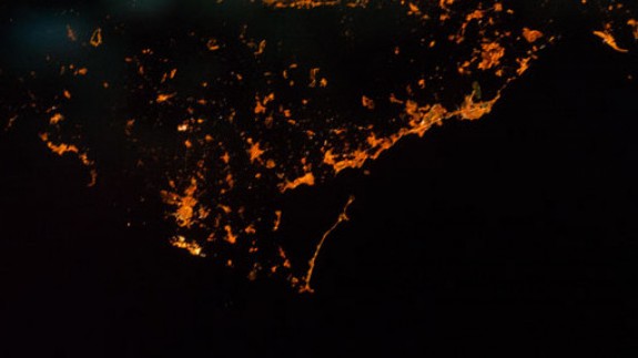 La región de Murcia vista desde la estación espacial Internacional