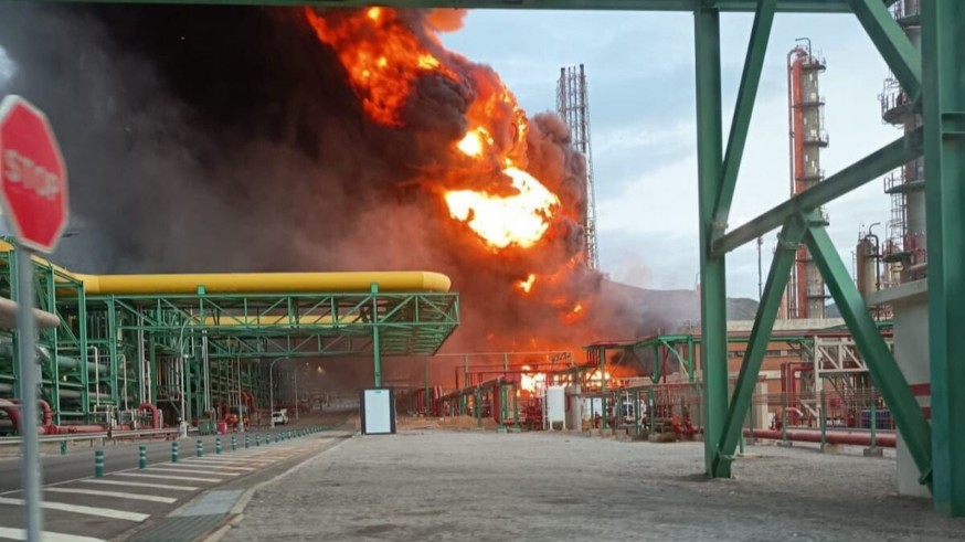 Incendio en la planta de Repsol del Valle de Escombreras
