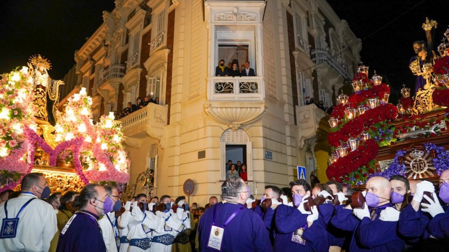 Las procesiones californias dan testigo a los marrajos con el Encuentro de este Jueves Santo en Cartagena