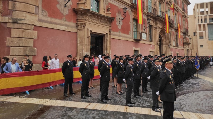 Celebración de los Ángeles Custodios esta mañana en Murcia. ORM