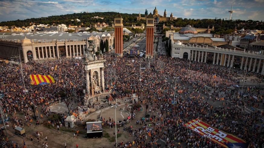 Unas 115.000 personas participan en la manifestación de la Diada, según la Guardia Urbana