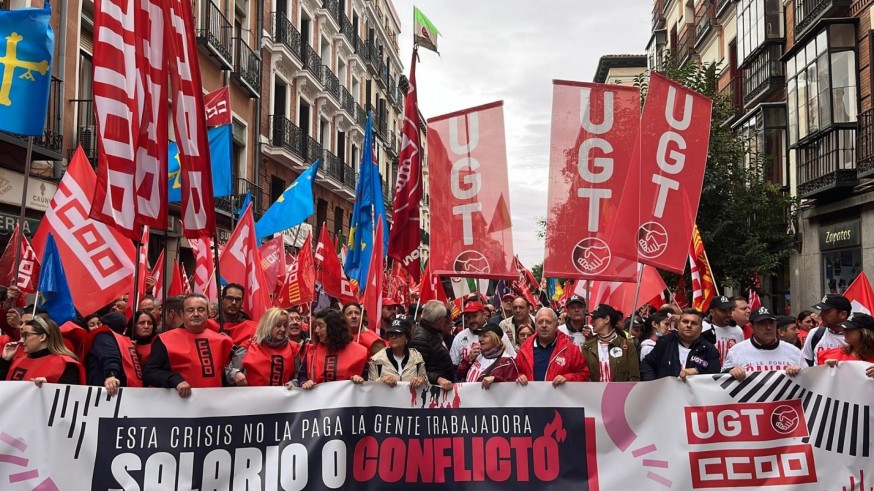 CCOO y UGT salen a la calle en Madrid para exigir subidas salariales