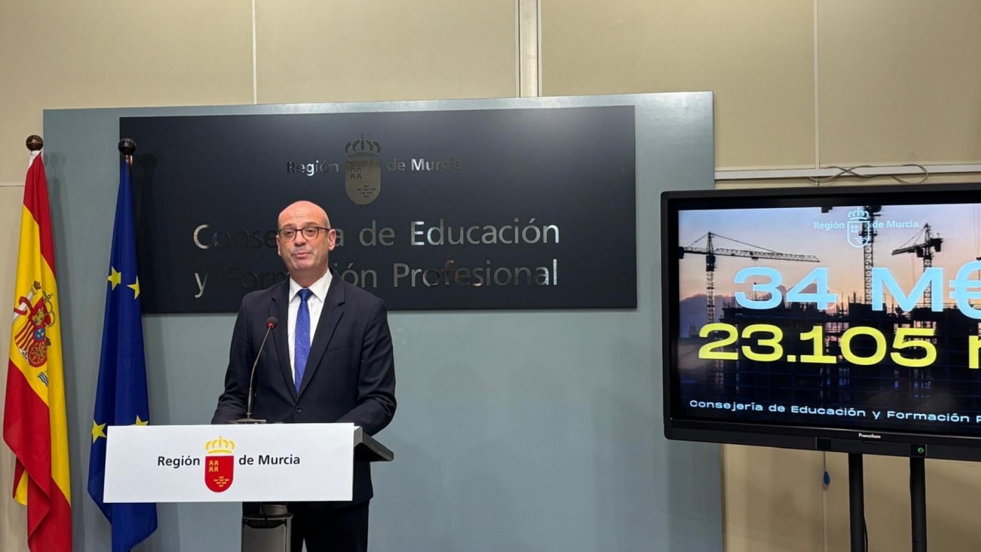 La Región de Murcia invierte 34 millones en nuevas infraestructuras educativas en 2025
