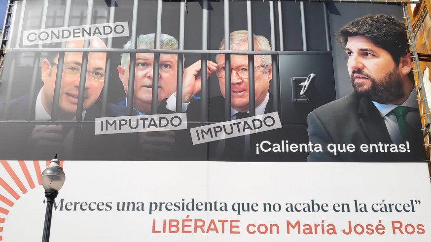 El PP llevará ante la Junta Electoral el polémico cartel de Cs en el centro de Murcia