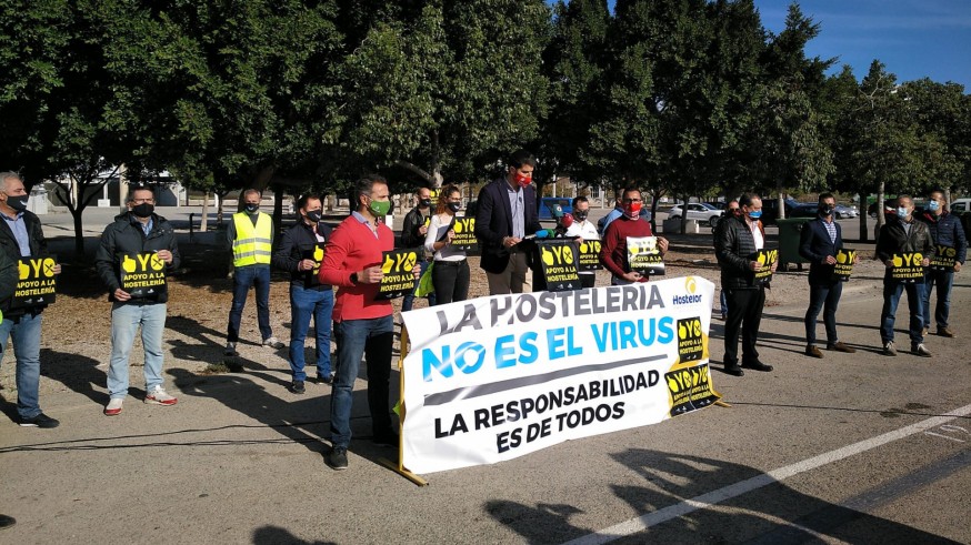 Protesta de los hosteleros lorquinos el pasado sábado