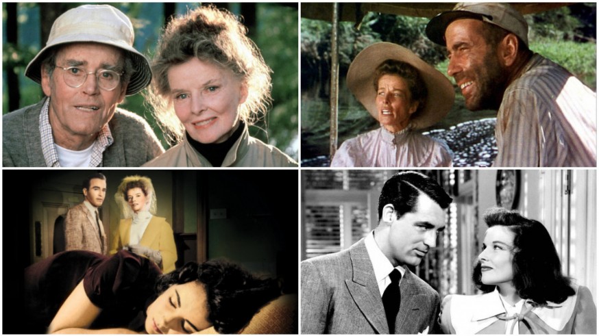 Cuatro fotogramas de películas protagonizadas por Katharine Hepburn