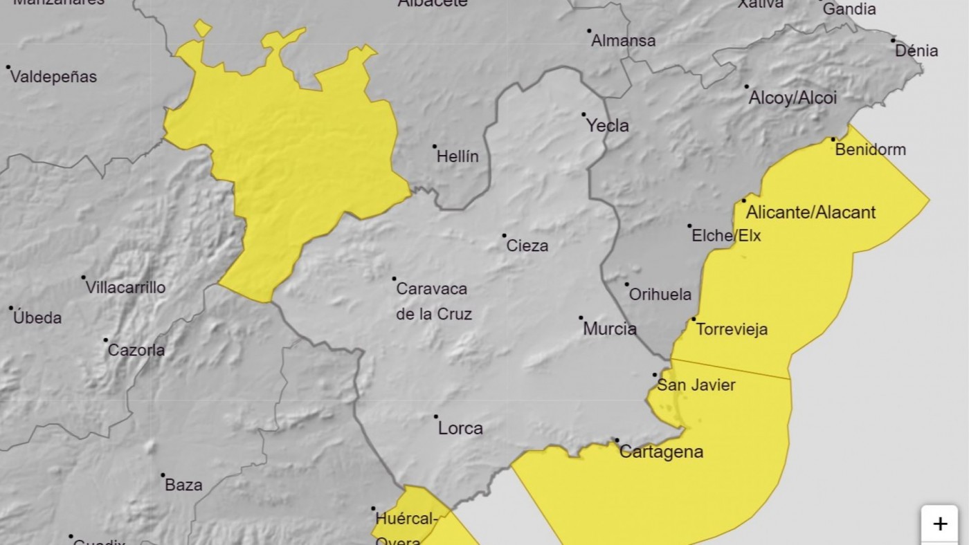 Aviso amarillo por fenómenos costeros en el litoral de la Región este viernes