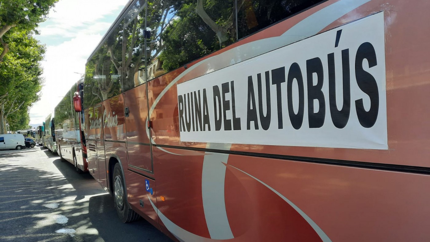 Imagen de archivo de una protesta del sector del transporte escolar