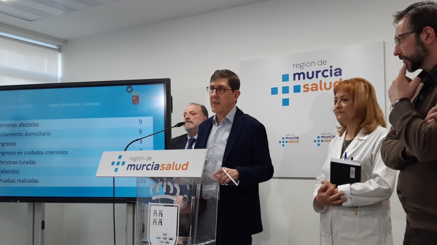 Rueda de prensa este martes en la consejería de Salud
