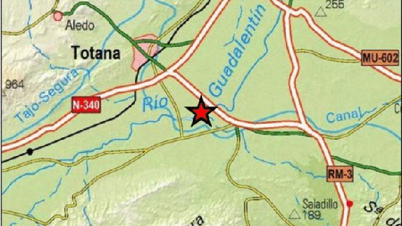 Mapa del terremoto registrado en Totana (foto: IGN)