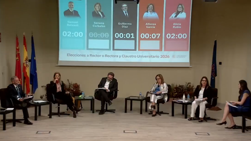 La UMU celebra el debate a cinco por el Rectorado