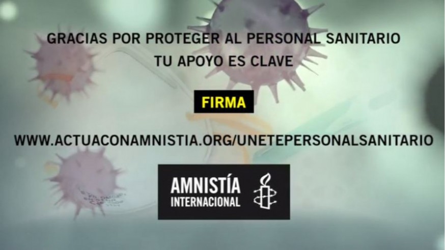 Campaña de apoyo a los sanitarios promovida Amnistía Internacional