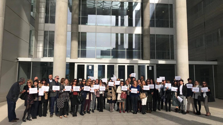 Protesta de los letrados de Justicia en Murcia