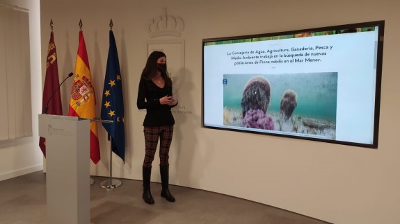 Miriam Pérez, en la presentación de la nueva web del Canal Mar Menor. ORM