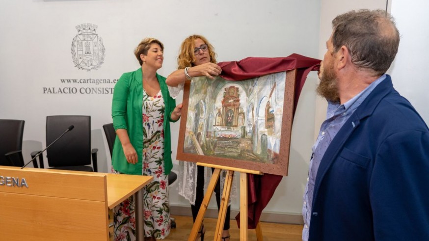Presentación del cuadro-cartel de la Romería de San Ginés en el Palacio Consistorial