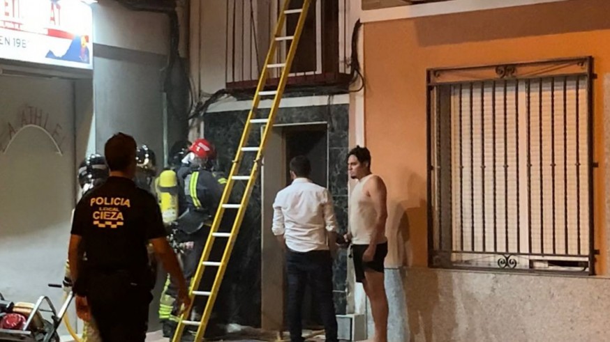 Lugar del incendio en Cieza
