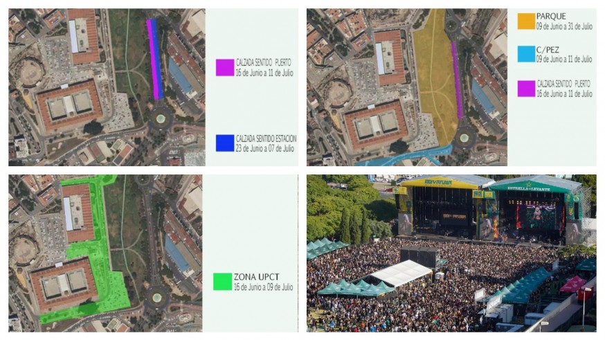 Llegan las restricciones por el montaje de los escenarios en la Cuesta del Batel