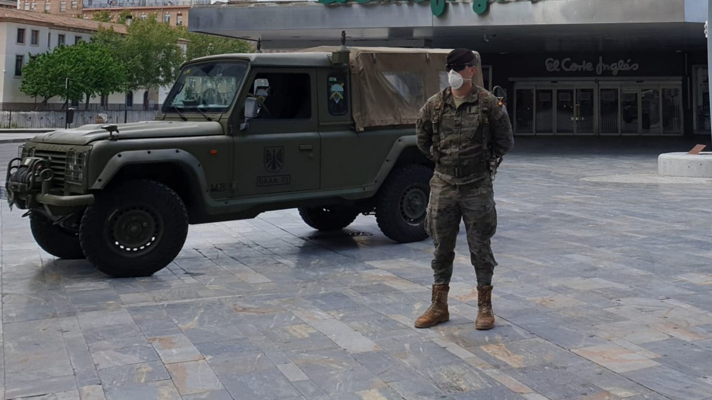 Presencia del Ejército en las calles de Murcia durante el primer estado de alarma