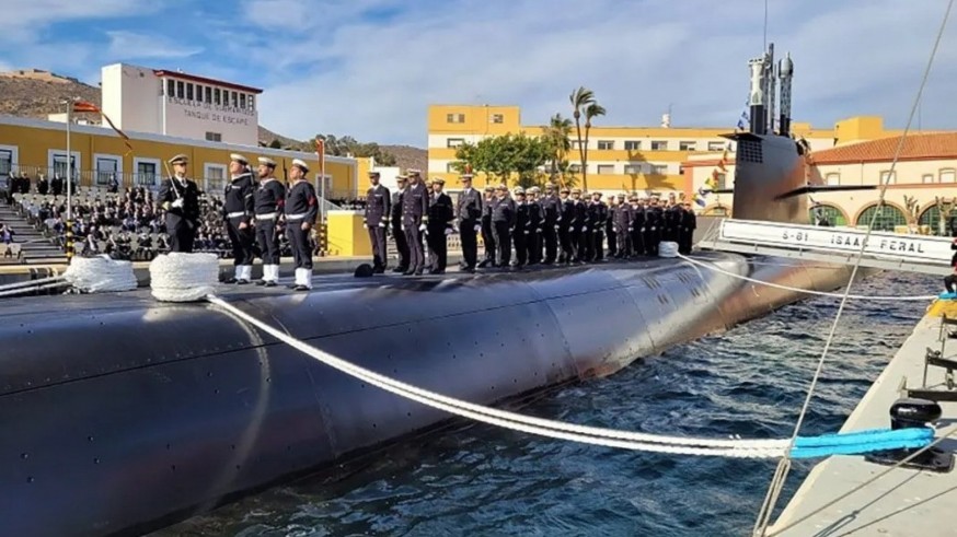 El submarino Isaac Peral perdió planchas metálicas en su primera misión de la OTAN