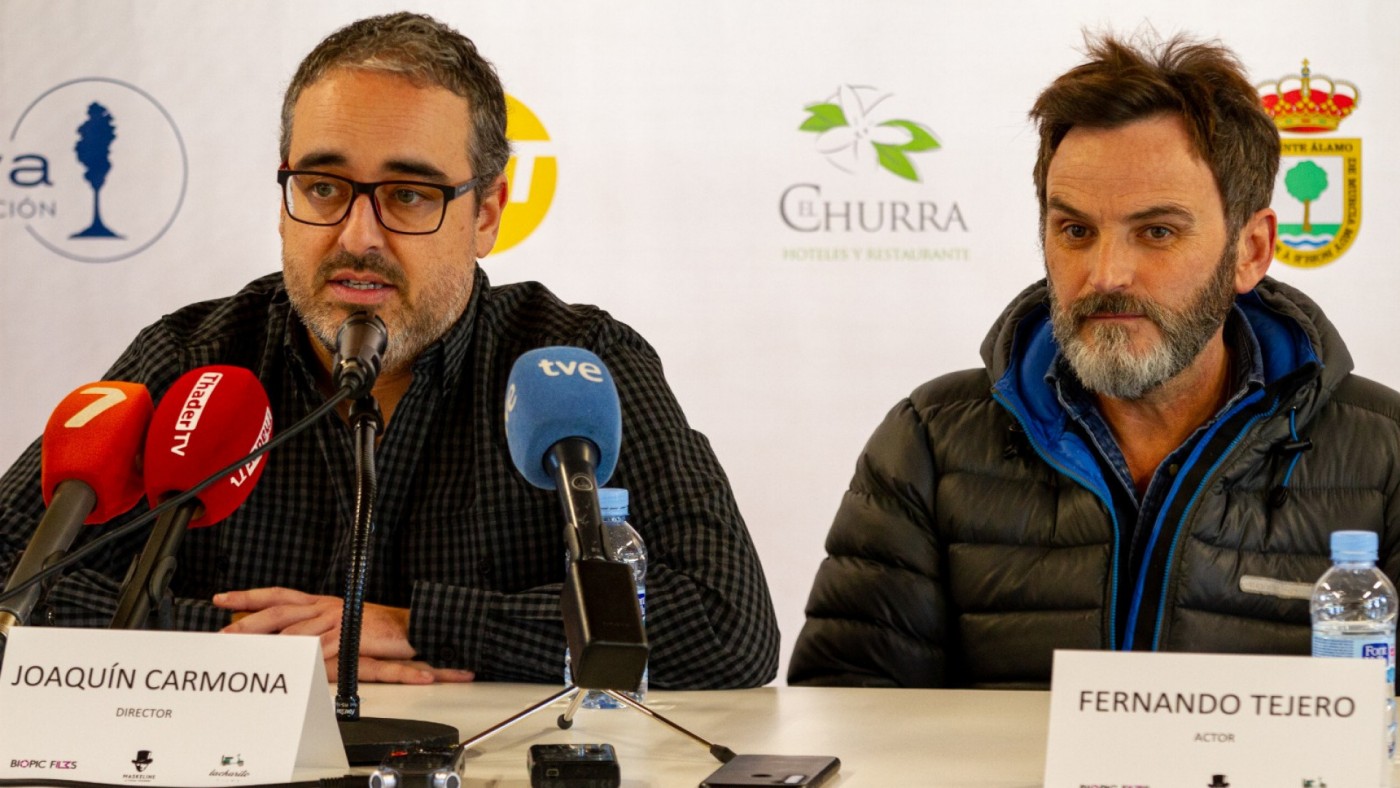 Joaquín Carmona y Fernando Tejero en la presentación de la película. Foto: Biopics Film