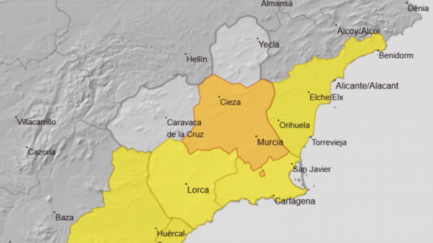 Elevan a naranja el aviso por altas temperaturas en Murcia