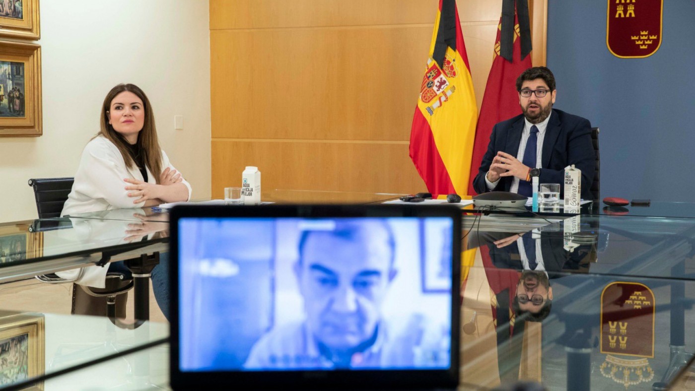 Reunión de López Miras y la consejera de Educación con Juan Antonio Pedreño