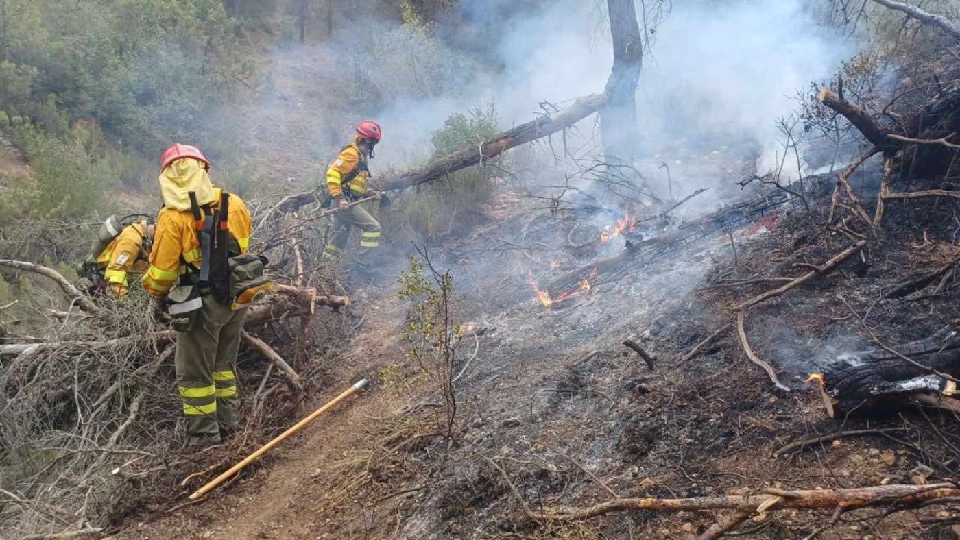 Extinguido un conato de incendio forestal en el parque regional de la Sierra del Carche 