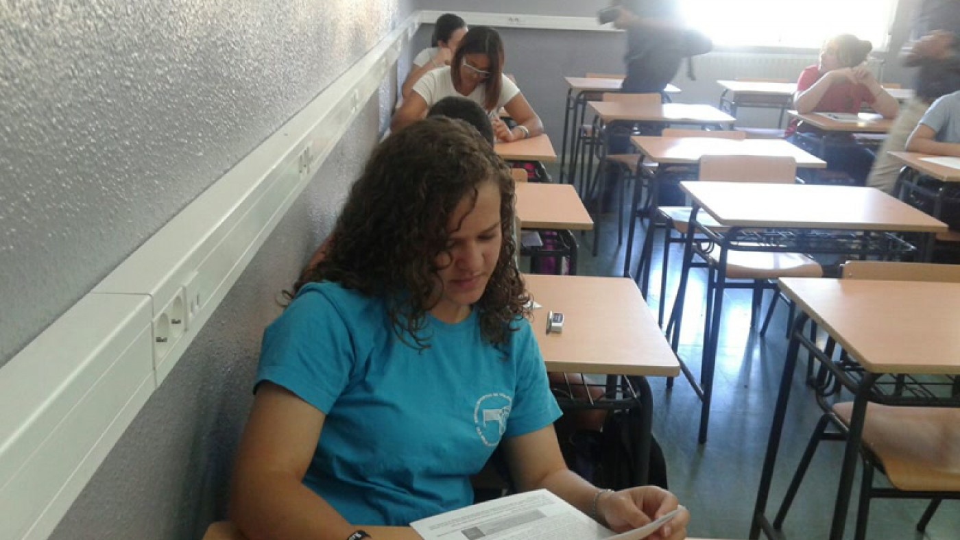 Alumnos antes de realizar la prueba